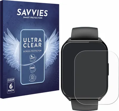 Produktbild von 6x Für Aycy P114 1.85" Schutzfolie Savvies Displayschutz Display Schutz Folie Klar Transparent