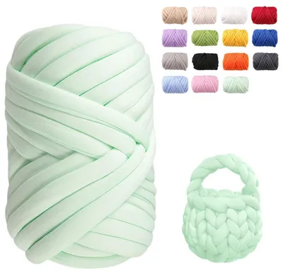 Obrázek produktu pro Příze na pletení, 500 g, 25 metrů, silná příze typu chenille, světle zelená