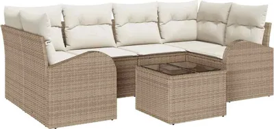 Immagine prodotto di vidaXL Set divano da giardino Beige 55 x 55 x 37 cm Poly-Rattan