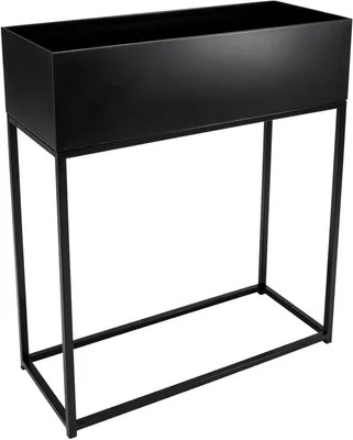 Produktbild von VIVANNO Blumenkasten pulverbeschichtetes Stahlblech STYLE Kasten, Schwarz matt - 60x25x78 cm