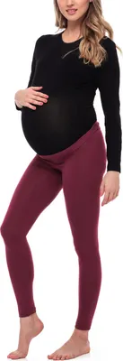 Image de Leggings de grossesse longs en viscose Be Mammy BE20-253 (bordeaux, XXL)
