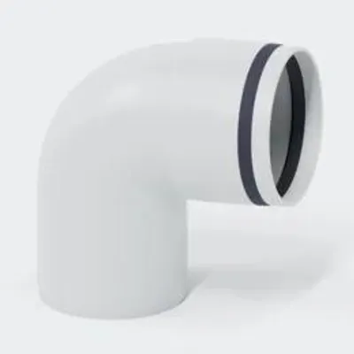 Produktbild von POLOPLAST Bogen, POLO-KAL 3S, 87,5°, DN75, 75x75mm, PP-MD, weiß, 1 Stk.