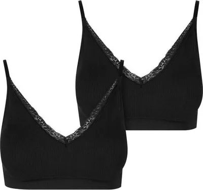Produktbild von Urban Classics BH Damen Ladies Padded Rip Bra 2-Pack schwarz S