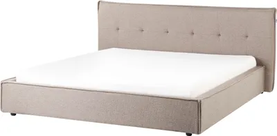Produktbild von BELIANI Wasserbett Taupe Leinen Gesteppt mit Matratze 180x200 cm Zubehör Hohes Kopfteil Schlafzimmer Bettrahmen Doppelbett Ehebett Stoffbett