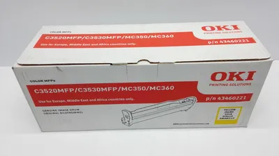 Obrázok produktu pre OKI Yellow Image Drum for C3520/C3530 MFPs, Originál, OKI C3520, C3530, C3530 MFP, C3520 MFP, MC350, MC360, 15000 strany, Laserová tlač, Žltá, Čierna