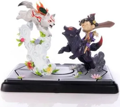 Produktbild von Okamiden Statue Chibiterasu vs. Dark Chibiterasu & Possessed Kuni 33 cm