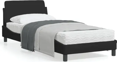 Image de Maison Exclusive - Lit avec tête de lit "Dover", noir, 90x200 cm, revêtement en tissu