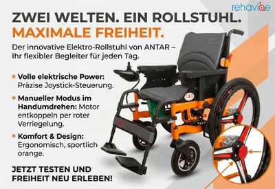 Produktbild von Elektrischer Rollstuhl faltbar – Lithium Akku 24V, bis 120 kg