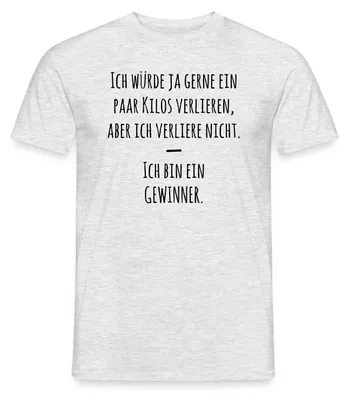 Produktbild von Spreadshirt Ich Bin Ein Gewinner Lustiger Abnehm-Humor Männer T-Shirt, XXL, Grau meliert