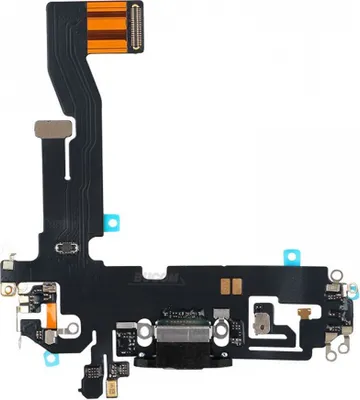 Produktbild von Lade Buchse Charging Port Dock Auflade Connector Mikrofon Flexkabel mit IC für Iphone 12 schwarz
