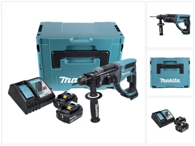 Produktbild von Makita DHR 202 RFJ Akku Kombihammer 18 V 2,0 J SDS Plus + 2x Akku 3,0 Ah + Ladegerät + Makpac