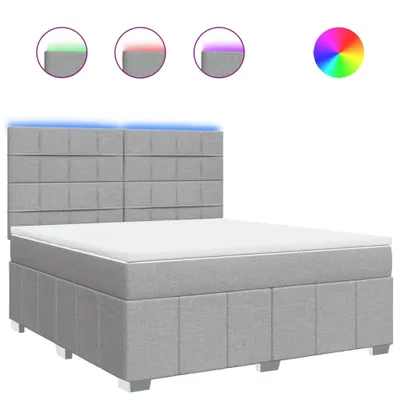 Produktbild von Boxspringbett mit Matratze Hellgrau 180x200 cm Stoff