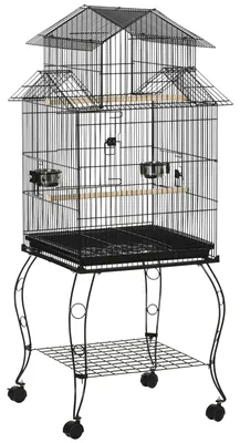 Immagine prodotto di Voliera Gabbia per Uccelli 50x49x137 cm in Acciaio Nero
