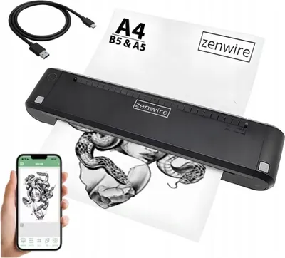 Immagine prodotto di Stampante - Mini stampante termica mobile A4 - portatile, Bluetooth e USB-C, 300 DPI, batteria ricaricabile