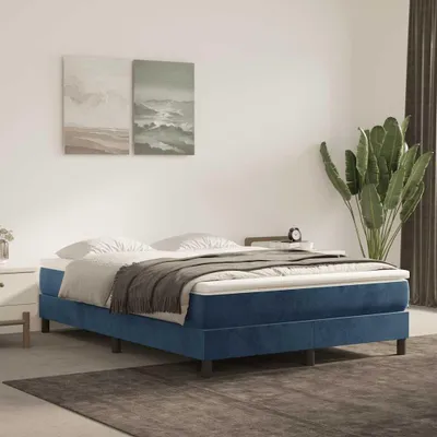 Produktbild von vidaXL Taschenfederkernmatratze Mittel Dunkelblau 140x220x20 cm Samt