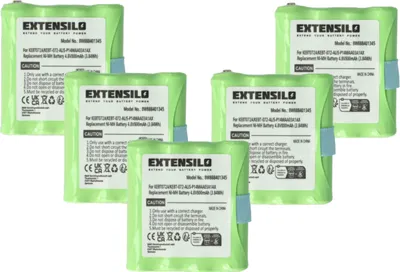 Produktbild von EXTENSILO 5x Akku kompatibel mit Motorola Talkabout T40, T80 Extreme, TLKR 3, TLKR 5, TLKR 6, XT, XTB Funkgerät, Walkie Talkie (800 mAh, 4,8 V, NiMH)