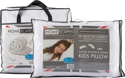 Image de HOMESCAPES Ensemble pour lit d'enfant – Couette toutes saisons 120 x 150 cm et oreiller 40 x 60 cm – Plumes et duvet
