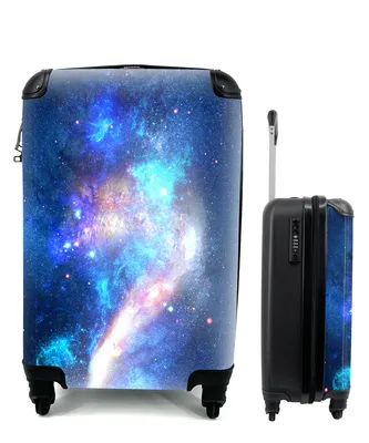Produktbild von MuchoWow® Koffer Handgepäck Trolley Rollkoffer Kleine Reisekoffer mit 4 Rollen - Sterne - Blau - Weltraum - Cabin Size < 55x40x23 cm & 55x40x20 cm - Fotokoffer - Kabinenkoffer - Boardgepäck - Reise-Box - Reisekoffer - Reisegepäck - Koffer mit Bild - Trolley für Kinder