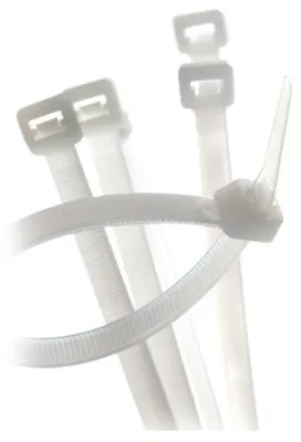 Produktbild von Kabelbinder weiß 250 x 3,6 mm GT-250IC, 100 Stück