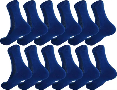 Immagine prodotto di 12 paia di calzini sportivi in spugna da uomo a donna in cotone; blu/47-50
