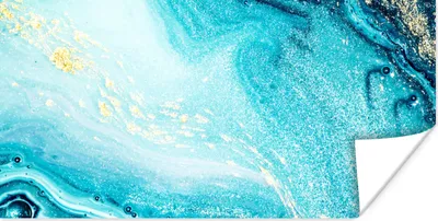 Produktbild von MuchoWow® Poster Marmoroptik - Blau - Gold - Luxe - Glitzer - Marmor 40x20 cm - Poster für die Wand - Poster Schlafzimmer