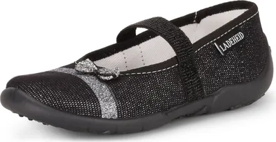 Produktbild von Ladeheid Mädchen Hausschuhe Ballerinas mit Einlegesohlen LAVI0005 (Schwarz, 26 EU)