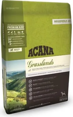 Produktbild von Mars Acana Grassland Hundefutter mit frischen Inhaltsstoffen, lyophilisiertem Lamm & Enten-Leber, ohne künstliche Zusätze 2kg