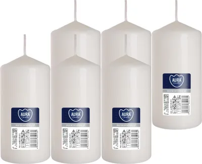 Zdjęcie produktu dla Świeca walec BISPOL Aura 38H 12CM SW60/120 BIAŁA 6szt.