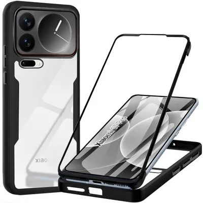 Image de Coque Intégrale pour Xiaomi 17 Pro, Protection Avant et Arrière Double Face - Bordure Noir