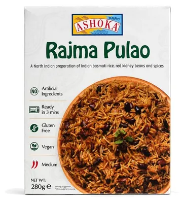 Zdjęcie produktu dla Gotowy ryż z fasolą Ashoka Ready to Eat Rajma Pulao 280g - aromatyczny