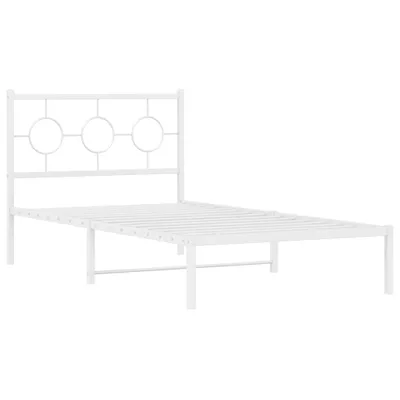 Produktbild von Bettgestell mit Kopfteil Metall Weiß 100x190 cm