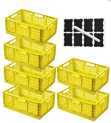 Imagen del producto de Juego de 6 cajas de almacenamiento plegables con etiquetas