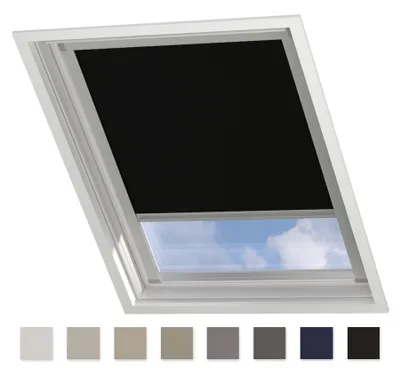 Produktbild von DTCH® Dachfenster verdunkelungsrollo für Velux FK06 schwarz mit Führungsschiene, rollo für dachfenster, verdunkelungsrollo dachfenster