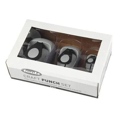 Produktbild von Creativ Company Stanzenset - Papierstanzer oval 3 Stück grau