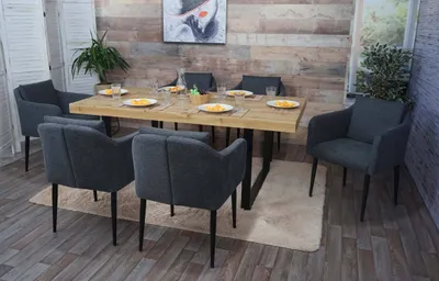Obrázek produktu pro sada 6 jídelních židlí HWC-H93, kuchyňská židle polohovací židle  látka/textil tmavě šedá