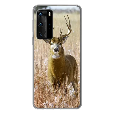 Produktbild von MuchoWow® Handyhülle Schutzhülle Hülle für Huawei P40 Pro Hirsche - Gras - Herbst - Tiere - Natur - Geweih Silikon Softcase Handy Hülle - Schutz