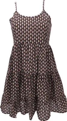 Produktbild von Boho Minikleid, Stufenkleid, Hängerchen - Dunkelbraun, Damen, Baumwolle, Größe: L
