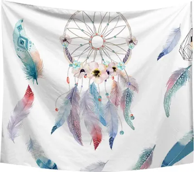 Produktbild von Wandteppich, moderner einfacher Stil, für Strand, Schlafsaal, Wohnzimmer, Schlafzimmer, Traumfänger,150x130 CM