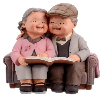 Produktbild von Ältere Paarfiguren Liebe Dauert Harzpaarfigur Großeltern Paare Ältere Statue Ornamente für Büro Garten Familienzimmer Abstrakte Ornamente