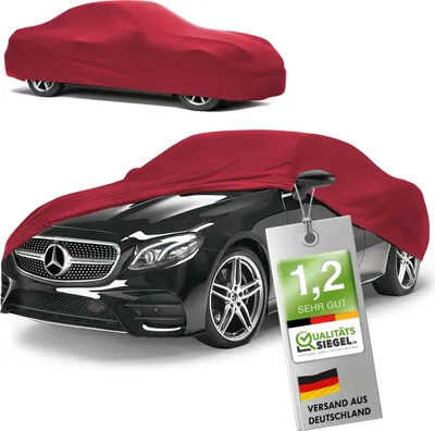 Obrázek produktu pro WALSER Premium kryt na auto do interiéru Stretch Plus – vítěz v kategorii kvality, hodnocení „velmi dobré“* – plachta na auto do interiéru, krycí plachta, látkový kryt na auto, garáž pro auto, velikost 3, červená