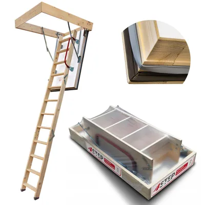 Zdjęcie produktu dla 4IQ Drewniane Schody Strychowe NORDIC 87mm 120x60 + dodatkowa uszczelka Z006019