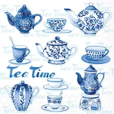 Produktbild von Servietten 33x33 cm - Tea moments blue