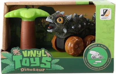 Image de Voiture bébé dinosaure 12 cm avec palmier