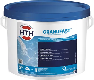 Produktbild von HTH Granufast 5 kg schnell löslich Chlor Granulat stabilisiert Desinfektion Pool
