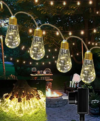 Lichtsnoer 6 m, 16 LED-Glühbirnen, warmweiß, IP65, Timer, 8 Modi