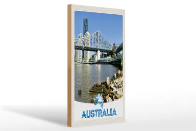 Produktbild von Holzschild Reise 20x30cm Australien Innenstadt Hochhaus