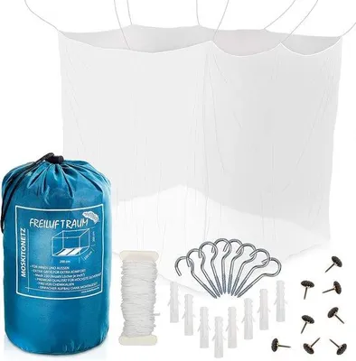 Produktbild von Famanu XXL Moskitonetz für Doppelbett - Insektenschutz und Reisekomfort 200x220x200cm