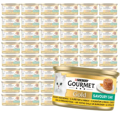 Zdjęcie produktu dla Purina Gourmet Gold z Kurczakiem i Marchewką 48x85g Mokra Karma Dla Kota Savoury Cake