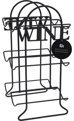 Produktbild von Excellent Houseware Weinflaschenhalter, Metall, 21x17x33 cm, schwarz
