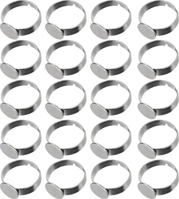 Imagen del producto de Anillos en blanco, bases para anillos, bases ajustables para anillos, bases de anillos planas, bases para anillos de acero inoxidable, accesorios para joyería de bricolaje